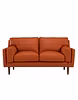 Durian Lorraine Leatherette 2 Seater Sofa in Tangerine Orange