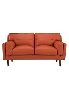 Durian Lorraine Leatherette 2 Seater Sofa in Tangerine Orange