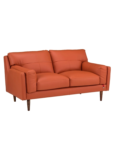 Durian Lorraine Leatherette 2 Seater Sofa in Tangerine Orange-2