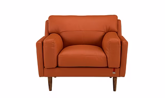 Durian Lorraine Leatherette 1 Seater Sofa in Tangerine Orange