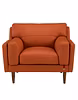 Durian Lorraine Leatherette 1 Seater Sofa in Tangerine Orange