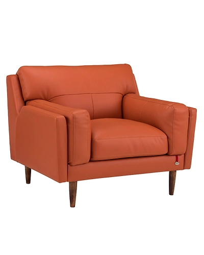Durian Lorraine Leatherette 1 Seater Sofa in Tangerine Orange-2