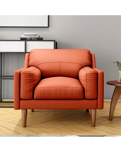 Durian Lorraine Leatherette 1 Seater Sofa in Tangerine Orange-3