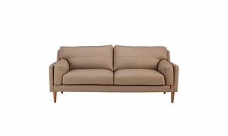 Durian Lorraine Leatherette 3 Seater Sofa in Mushroom Brown With USB Port