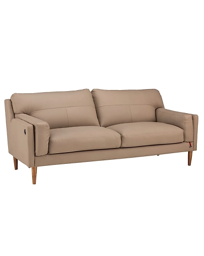 Durian Lorraine Leatherette 3 Seater Sofa in Mushroom Brown With USB Port-1