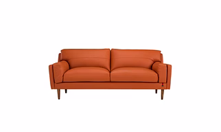 Durian Lorraine Leatherette 3 Seater Sofa in Tangerine Orange With USB Port