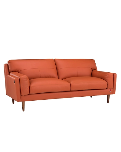 Durian Lorraine Leatherette 3 Seater Sofa in Tangerine Orange With USB Port-2