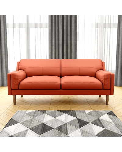 Durian Lorraine Leatherette 3 Seater Sofa in Tangerine Orange With USB Port-4