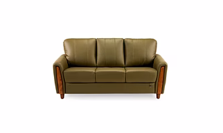 Durian Martha Leatherette 3 Seater Sofa in Cream Beige