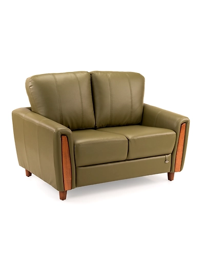 Durian Martha Leatherette 2 Seater Sofa in Cream Beige-2