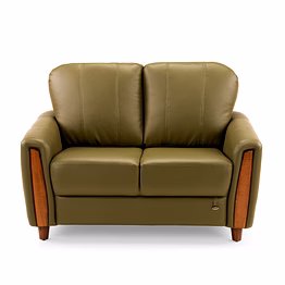 durian martha leatherette 2 seater sofa in cream beige