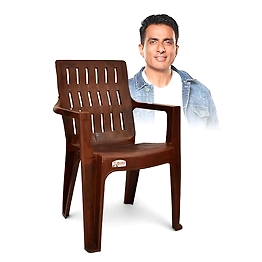 AVRO FURNITURE Desire Spine Care Orthopaedic Plastic Chair for Living Room, Office, Outdoor| Single Chair|Bearing Capacity up to 150Kg.Strong & Sturdy Structure,W. Brown Color