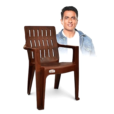 AVRO FURNITURE Desire Spine Care Orthopaedic Plastic Chair for Living Room, Office, Outdoor| Single Chair|Bearing Capacity up to 150Kg.Strong & Sturdy Structure,W. Brown Color