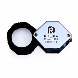 rudra 10x 21mm folding eye loupe - professional diamond & jewelry magnifier