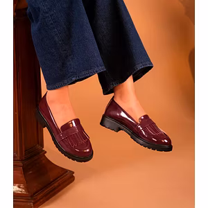 Shiny Fringe Chunkies Wine Patent