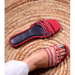 bling on the go women slides (cherry)
