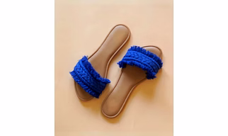 Navy Ruffle Flats