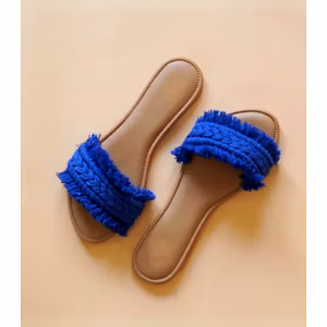 Navy Ruffle Flats