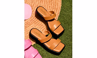 Beige & Black Platform Sandal