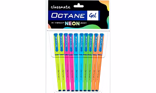 Classmate Octane Neon Gel Pens Set of 10 Pens