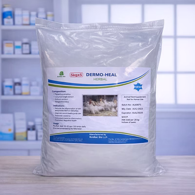 balaji inc dermoheal herbal skin health supplement - 5kg x 5 pack for poultry dermatitis prevention