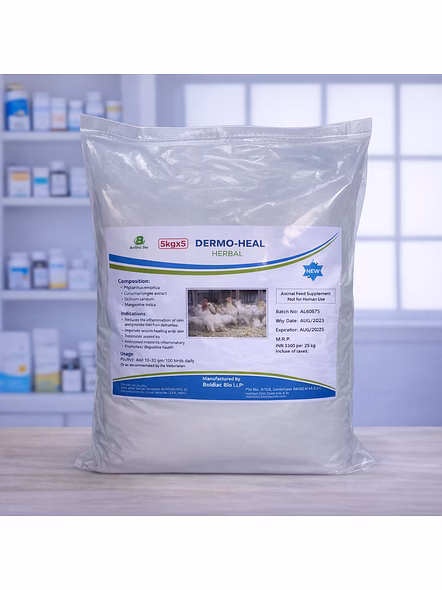 Dermoheal Herbal Skin Health Supplement - 5Kg X 5 Pack For Poultry Dermatitis Prevention