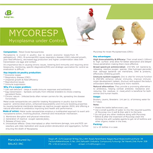MYCORESP 1 LTR - Liquid Zinc Oxide Nanoparticles for Mycoplasma Control in Poultry