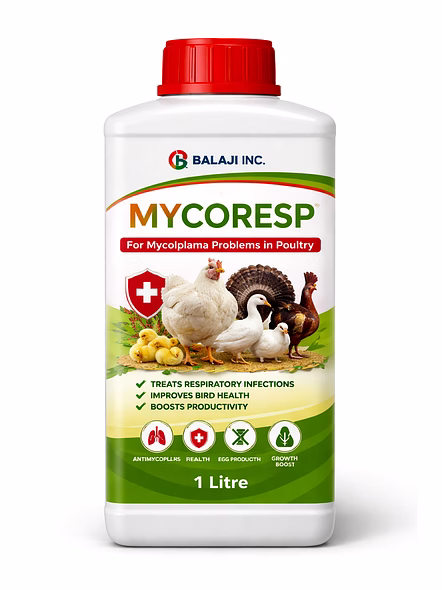MYCORESP 1 LTR - Liquid Zinc Oxide Nanoparticles for Mycoplasma Control in Poultry