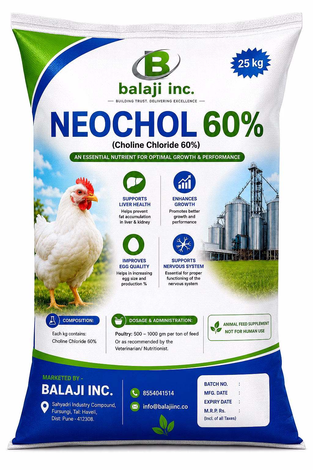 balaji inc neochol 60% - choline chloride - serial base