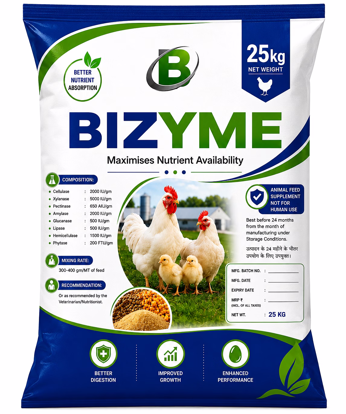 balaji inc bizyme 25kg - cocktail enzymes