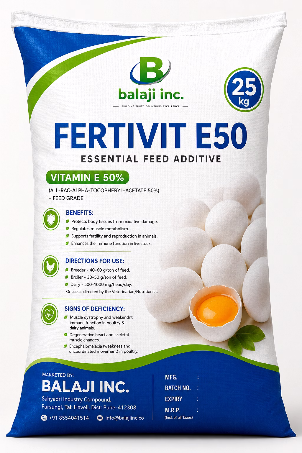 balaji inc fertivit e 50- 25kg - essential feed additive