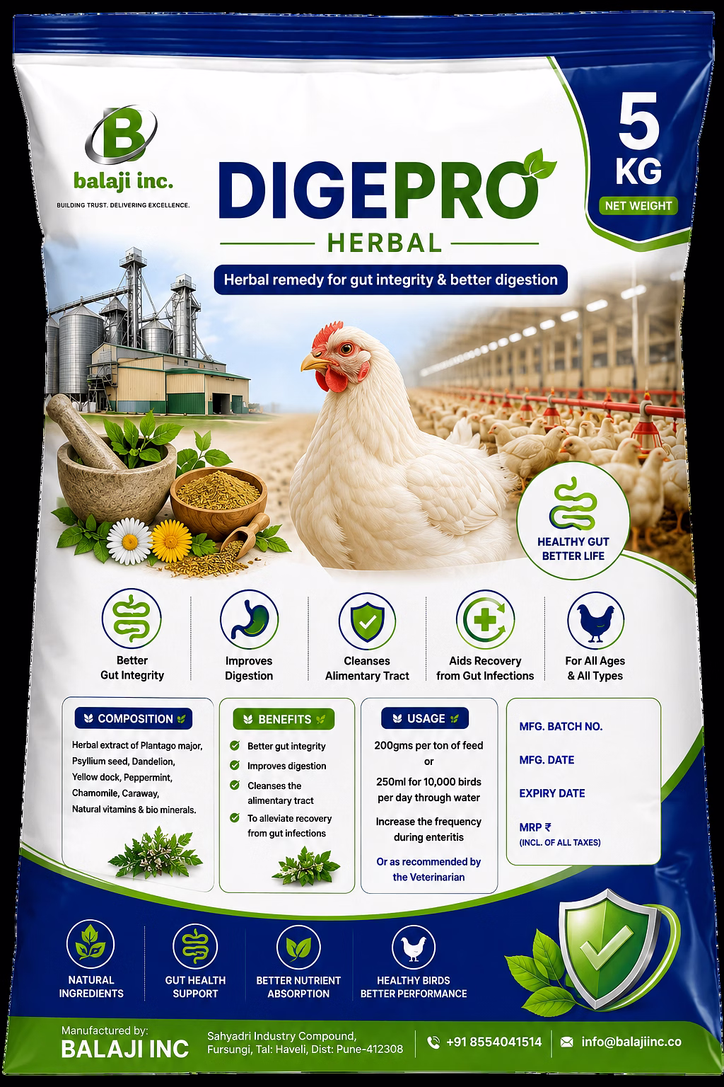 balaji inc dige-pro- herbal - 5kgx5