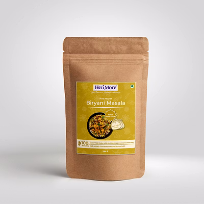 herimore biryani masala with 3 heri-infuse potlis