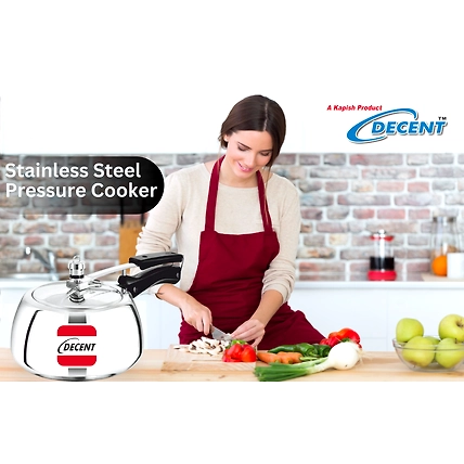 Decent Stainless Steel 3 L Inner Lid Pressure Cooker  (Stainless Steel)- Induction Bottom-3
