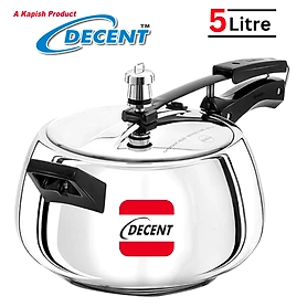 Decent Stainless Steel 5 L Inner Lid Pressure Cooker (Stainless Steel)- Induction Bottom