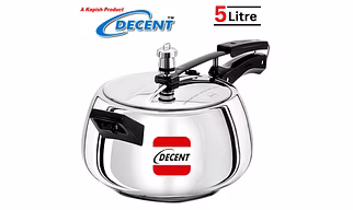 Decent Stainless Steel 5 L Inner Lid Pressure Cooker (Stainless Steel)- Induction Bottom