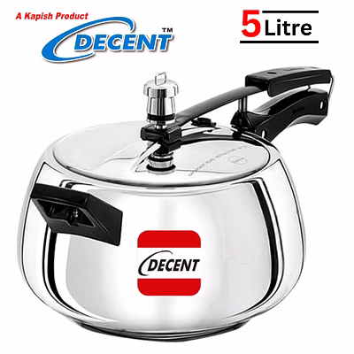 decent stainless steel 5 l inner lid pressure cooker (stainless steel)- induction bottom