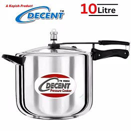 decent stainless steel 10 l inner lid pressure cooker (stainless steel)- induction bottom