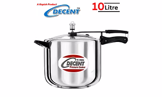 Decent Stainless Steel 10 L Inner Lid Pressure Cooker (Stainless Steel)- Induction Bottom