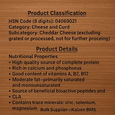 HSN:04069021 &gt; Cheddar Cheese-1