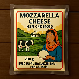 04 - mozzarella cheese || hsn:04061010