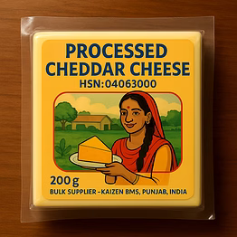 04 - processed cheddar cheese || hsn:04063000