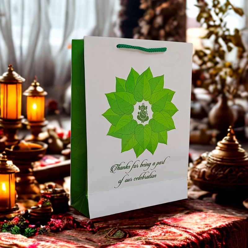 Green Leaf Thank You Paper Gift Bags image 2