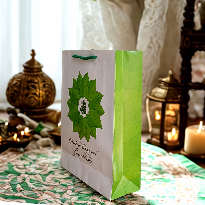 Green Leaf Thank You Paper Gift Bags image 4