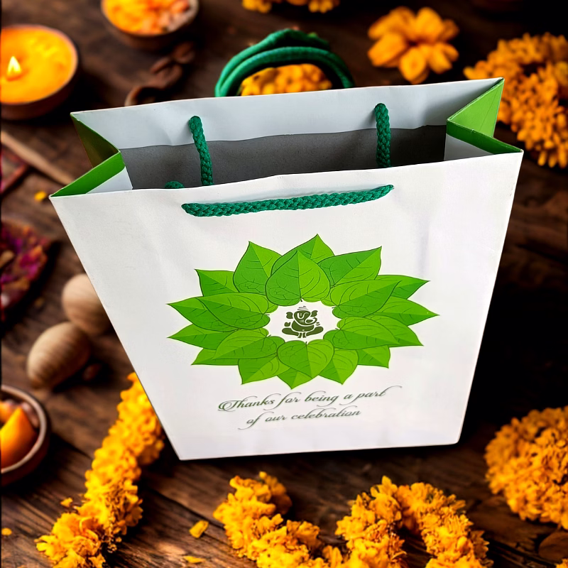 Green Leaf Thank You Paper Gift Bags image 5