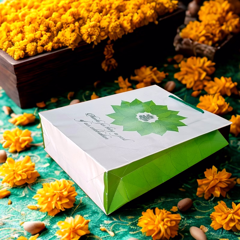 Green Leaf Thank You Paper Gift Bags image 3