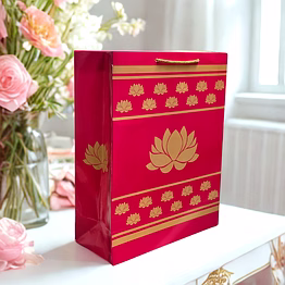 premium lotus print gift bag