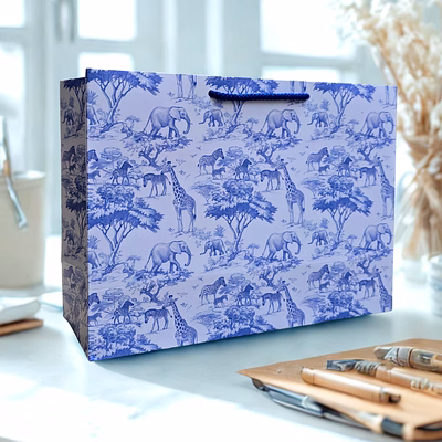 premium wildlife-themed printed paper bag