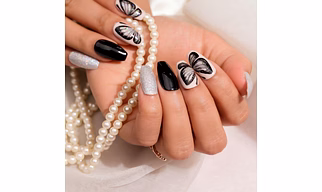 Holographic Butterfly Presson Nails Set