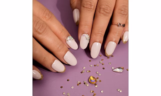 Royal Golden French Tips Stick on Nails / Fake Nails